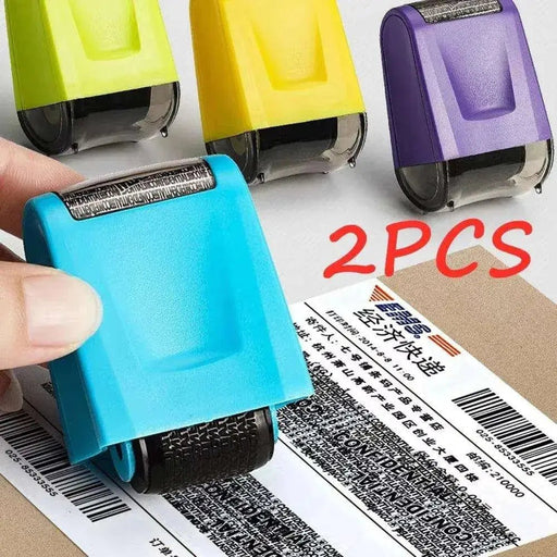 2Pcs Stamp Roller Anti - Theft Protection ID Seal Smear Privacy Confidential Data Guard Information Data Identity Address Blocker - Lacatang Shop