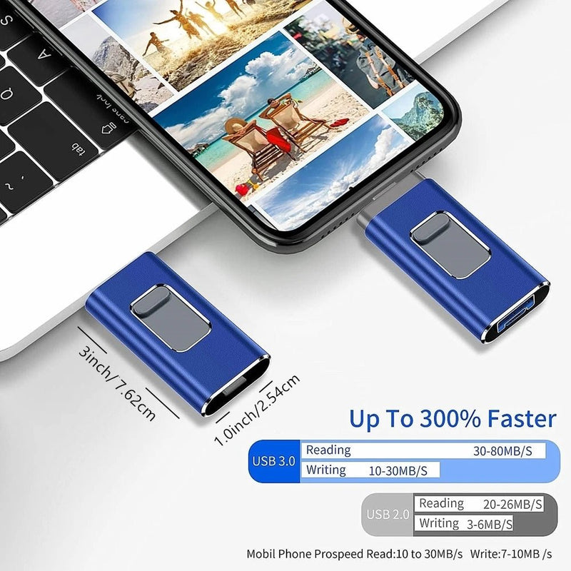 2TB For iPhone 8 Plus 11 12 ipad Pen drive stick Dual purpose mobile OTG Micro USB Flash Drive 512GB 128GB 256GB 1T PENDRIVE 3.0 - Lacatang Shop