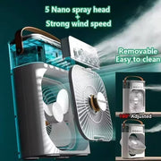 3 in 1 Portable Air Cooler Fan with LED Light & Humidifier - Lacatang Shop