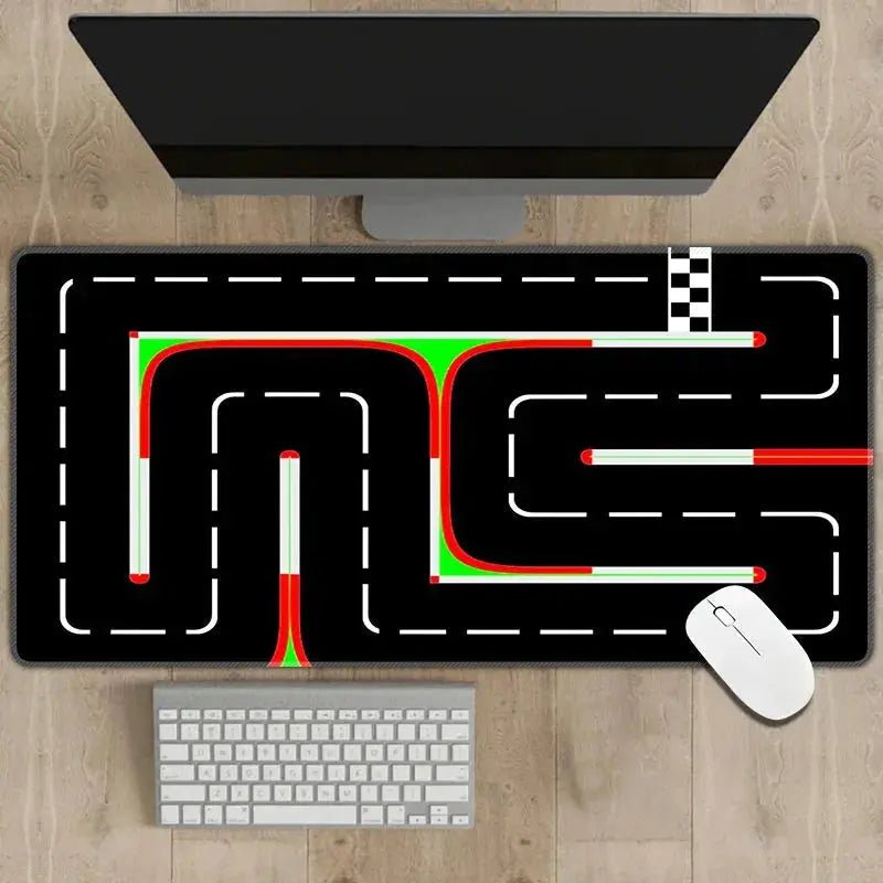 300x600mm Non - Slip Rubber Mouse Pad with RC Racing Track Design - Multipurpose Desk Mat, 2mm Thickness - Lacatang Shop