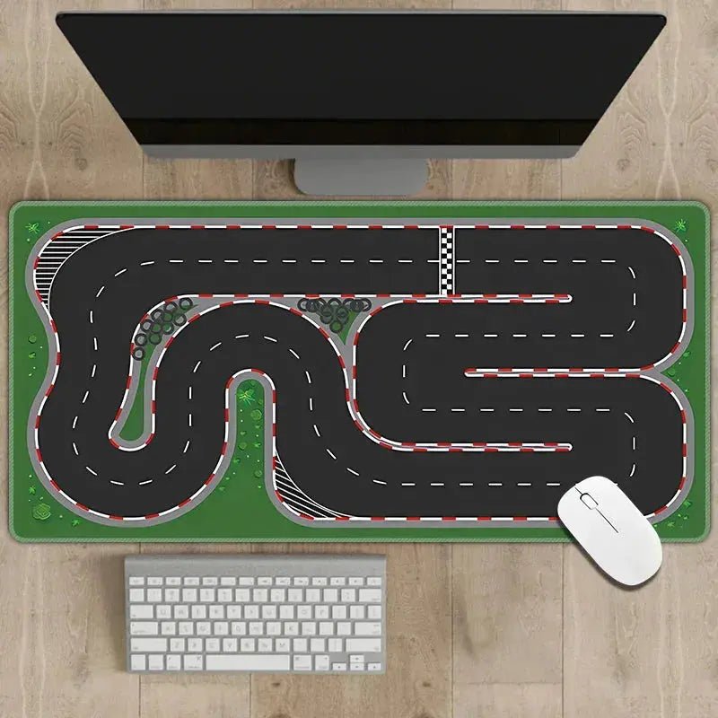 300x600mm Non - Slip Rubber Mouse Pad with RC Racing Track Design - Multipurpose Desk Mat, 2mm Thickness - Lacatang Shop