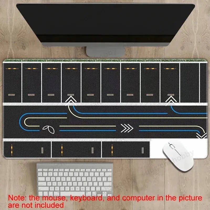 300x600mm Non - Slip Rubber Mouse Pad with RC Racing Track Design - Multipurpose Desk Mat, 2mm Thickness - Lacatang Shop
