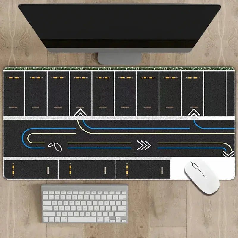 300x600mm Non - Slip Rubber Mouse Pad with RC Racing Track Design - Multipurpose Desk Mat, 2mm Thickness - Lacatang Shop
