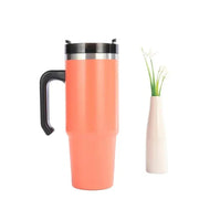 30/oz Stainless Steel Vacuum Insulated Tumbler with Lid Thermal Coffee Car Cup Travel Mug Medium capacitywith Handle Straw Mug - Lacatang Shop