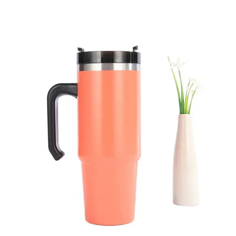 30/oz Stainless Steel Vacuum Insulated Tumbler with Lid Thermal Coffee Car Cup Travel Mug Medium capacitywith Handle Straw Mug - Lacatang Shop