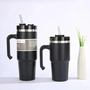 30/oz Stainless Steel Vacuum Insulated Tumbler with Lid Thermal Coffee Car Cup Travel Mug Medium capacitywith Handle Straw Mug - Lacatang Shop