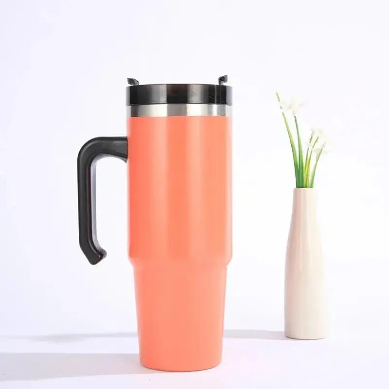 30/oz Stainless Steel Vacuum Insulated Tumbler with Lid Thermal Coffee Car Cup Travel Mug Medium capacitywith Handle Straw Mug - Lacatang Shop