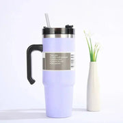 30/oz Stainless Steel Vacuum Insulated Tumbler with Lid Thermal Coffee Car Cup Travel Mug Medium capacitywith Handle Straw Mug - Lacatang Shop