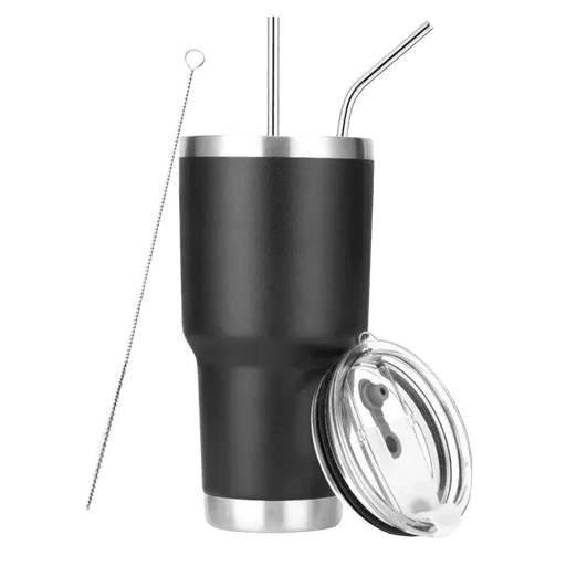 30oz Tumbler With Lids and Straws, Stainless Steel Vacuum Insulated Coffee Tumblers, Insulated Travel Mug Water Cup - Lacatang Shop