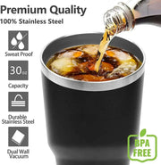 30oz Tumbler With Lids and Straws, Stainless Steel Vacuum Insulated Coffee Tumblers, Insulated Travel Mug Water Cup - Lacatang Shop