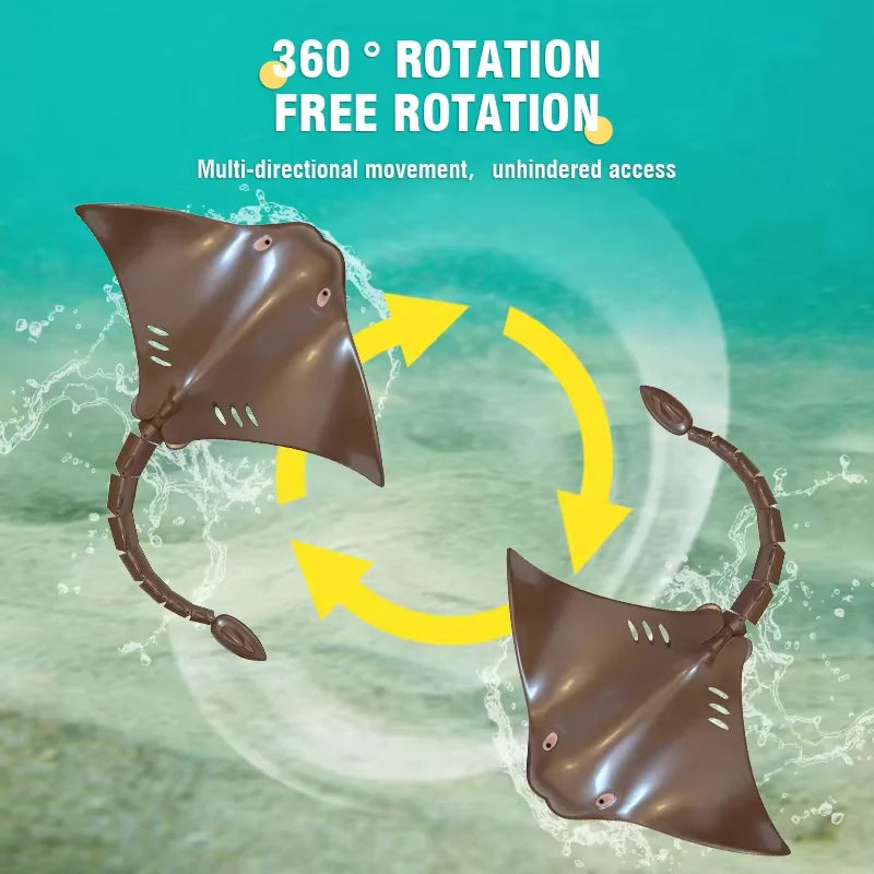 2.4G Remote Control Dolphin Shark Manta Ray Electric Toy Simulation Fish Remote Control Animal Boat Outdoor Water Toy Kid Gift