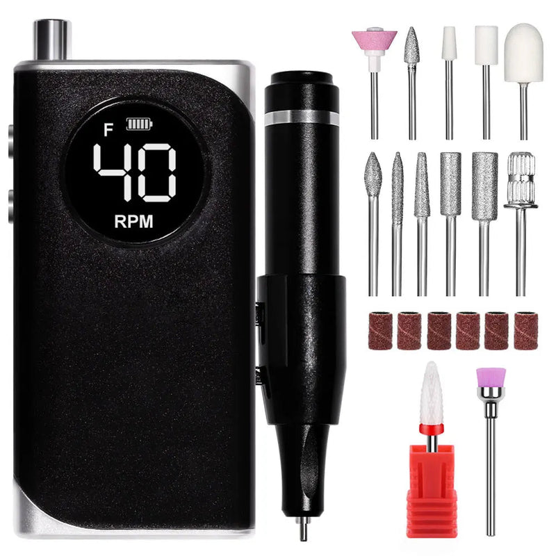 35000RPM Electric Nail Drill Nail Polish Machine Metal Grinding Head Profession Sander Nail Glue Polishing Machine Nail Salon - Lacatang Shop