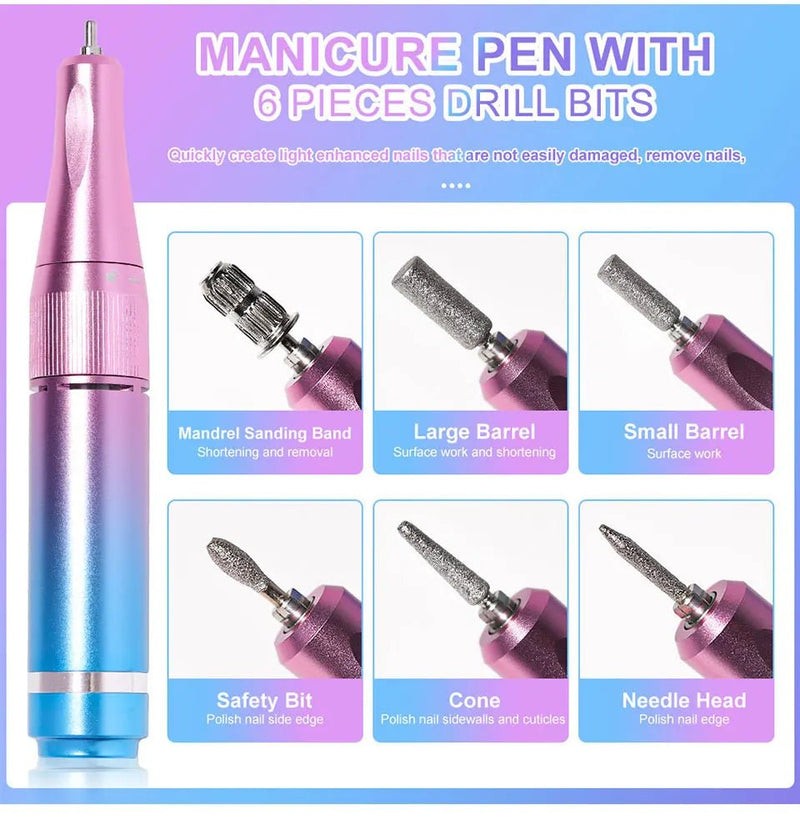 35000RPM Electric Nail Drill Nail Polish Machine Metal Grinding Head Profession Sander Nail Glue Polishing Machine Nail Salon - Lacatang Shop