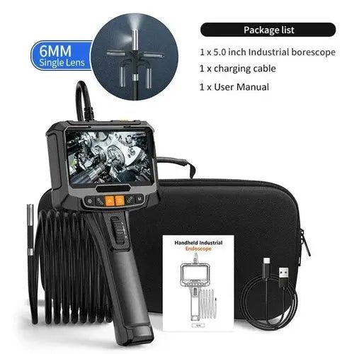 360° Steering Industrial Endoscope Camera 8mm 5"IPS Screen Single&Dual - Lacatang Shop