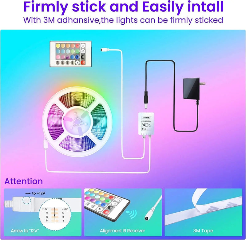Professional Title: "50ft Bluetooth LED Strip Lights with Color Changing, Music Sync, and Dual Control Options" Professional Title: "50ft Bluetooth LED Strip Lights with Color   AliExpress Lacatang Shop 