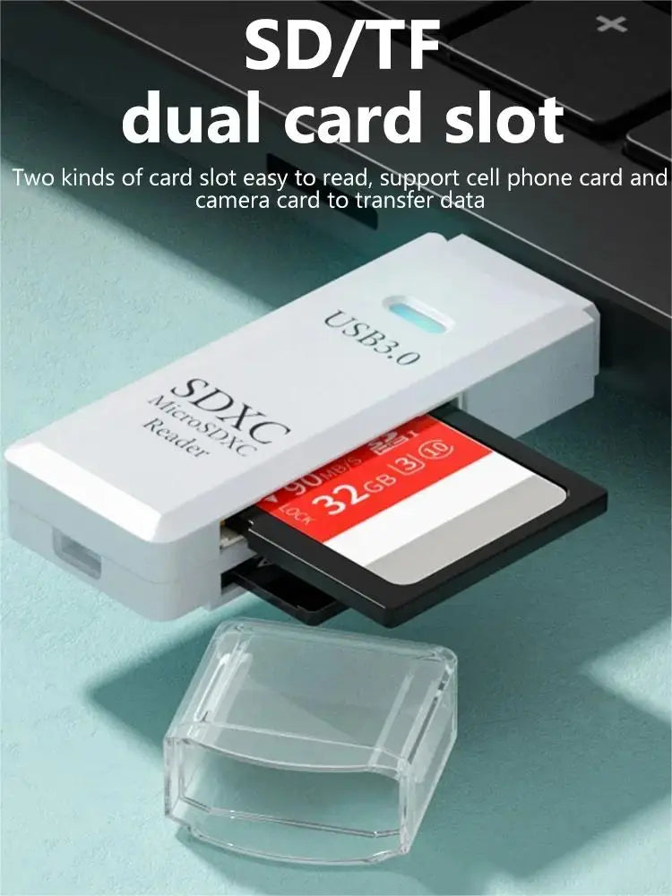 2-in-1 Multi Functional  USB 3.0 Card ReaderMicro SD TFMemoryCardReaderUSBFlashDrive CardreaderAdapter For PCLaptops Accessories