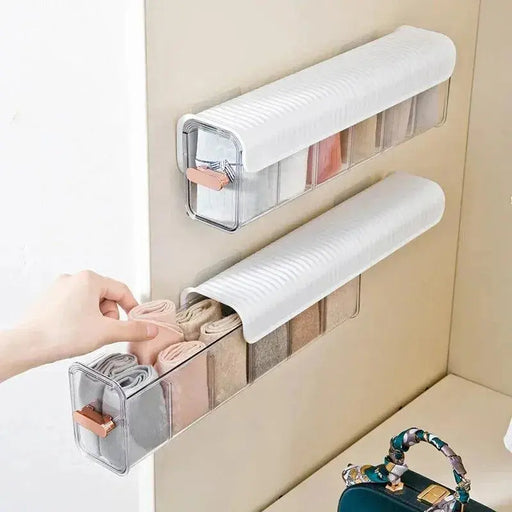 Wall-Mounted Underwear Sock Storage Box Bra Garments Holder Bin Easy to Find Space-Saving Adjustable Bedroom Storage Organizer Wall-Mounted Underwear Sock Srage Box Bra Garments Holder Bin Easy   AliExpress Lacatang Shop 