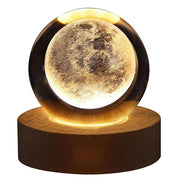 3D Crystal Ball Night Light with Wooden Base - Lacatang Shop
