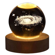 3D Crystal Ball Night Light with Wooden Base - Lacatang Shop