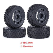 4 Pcs 88mm Buggy Tires Wheel Tyre for 1/10 Wltoys 104001 Tamiya TT - 02B DT - 02 RC Car Off Road Rally Racing Rims Upgrades Parts - Lacatang Shop