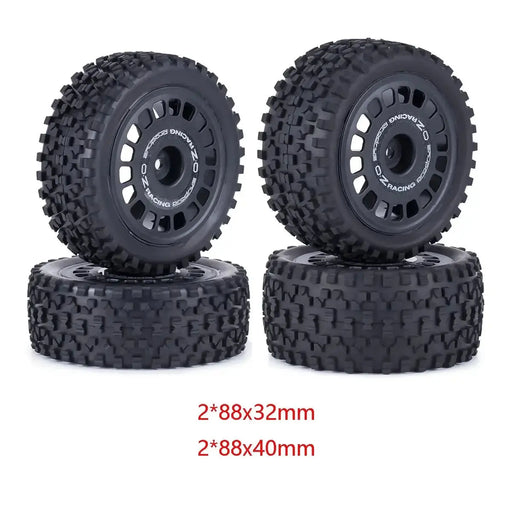 4 Pcs 88mm Buggy Tires Wheel Tyre for 1/10 Wltoys 104001 Tamiya TT - 02B DT - 02 RC Car Off Road Rally Racing Rims Upgrades Parts - Lacatang Shop