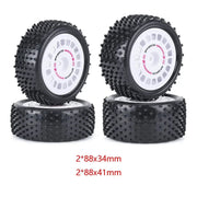 4 Pcs 88mm Buggy Tires Wheel Tyre for 1/10 Wltoys 104001 Tamiya TT - 02B DT - 02 RC Car Off Road Rally Racing Rims Upgrades Parts - Lacatang Shop