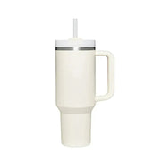 40 oz Iced Tumbler with Handle Straw Lid Stainless Steel Vacuum Insulated Coffee Mug Portable Thermal Travel Cup for Sport Car - Lacatang Shop