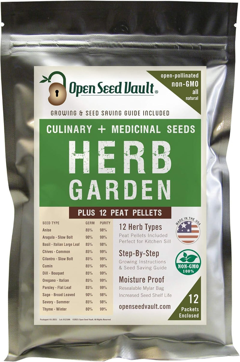 4,000 Non GMO Heirloom Vegetable Seeds for Planting Vegetables and Fruits - 12 Variety Pack of Herb Seeds for Planting Outdoors - Gardening Supplies, Survival Gear, Prepper Kits - Lacatang Shop