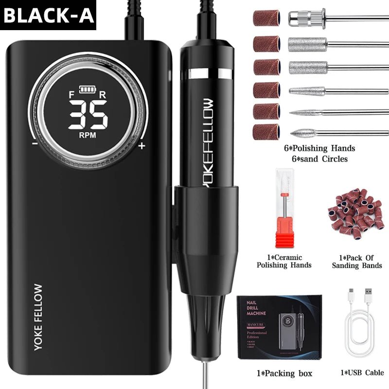 40000RPM ELECTRIC NAIL DRILL MANICURE MACHINE FOR CUTTING UV POLISH GEL 2023NEW RECHARGEABLE PORTABLE ELECTRIC NAIL FILE TOOLS - Lacatang Shop