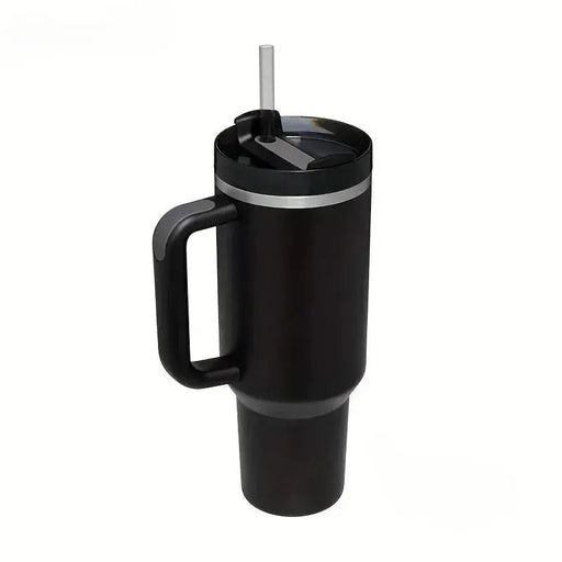 40oz 304 Straw For Sport Stainless Steel Insulated Water Bottle Thermal Coffee Car Cup Cold Hot Mugs Vacuum Flask With Handle - Lacatang Shop