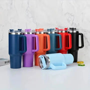 40oz Stainless Steel Insulated Water Bottle With Handle Drinking Cups Keeps Cold Tumbler With Lid Straw Mug for Summer Outdoor - Lacatang Shop