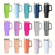 40oz Stainless Steel Insulated Water Bottle With Handle Drinking Cups Keeps Cold Tumbler With Lid Straw Mug for Summer Outdoor - Lacatang Shop