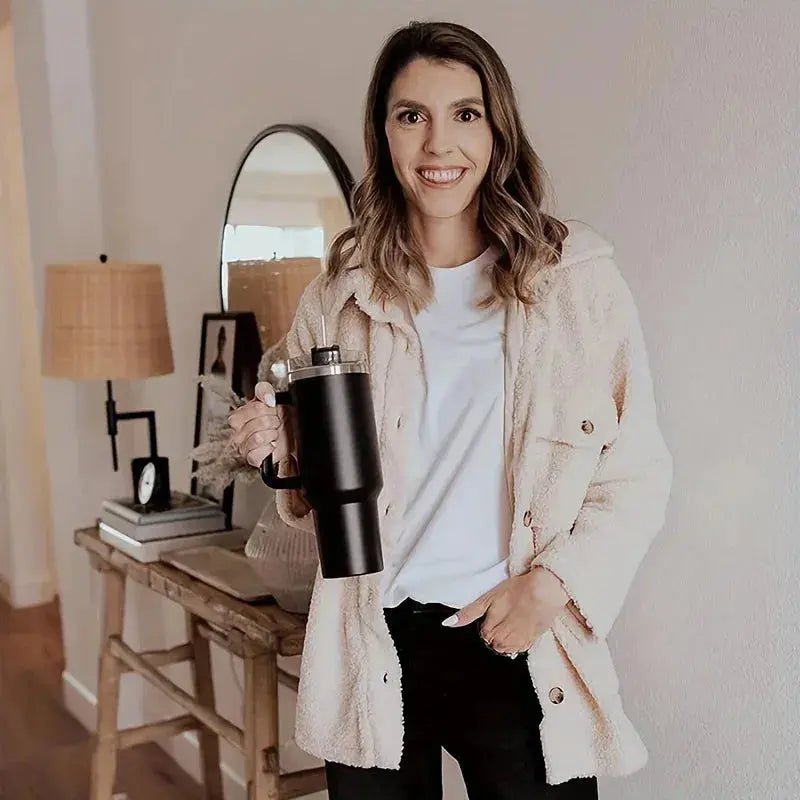 40oz Stainless Steel Insulated Water Bottle With Handle Drinking Cups Keeps Cold Tumbler With Lid Straw Mug for Summer Outdoor - Lacatang Shop