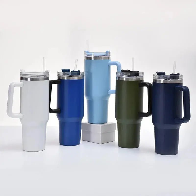 40oz Stainless Steel Insulated Water Bottle With Handle Drinking Cups Keeps Cold Tumbler With Lid Straw Mug for Summer Outdoor - Lacatang Shop
