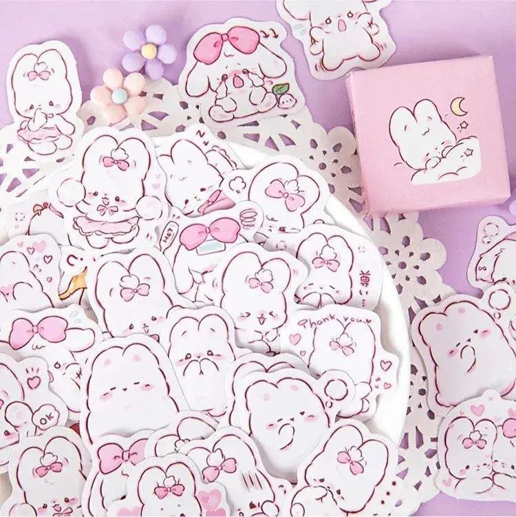 45 Pcs Cute Rabbit Kawaii Stickers for Daily Decoration and Scrapbooking in Korean Diary - Lacatang Shop