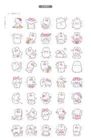 45 Pcs/box Cute Rabbit Daily Kawaii Decoration Stickers Planner Scrapbooking Stationery Korean Diary - Lacatang Shop