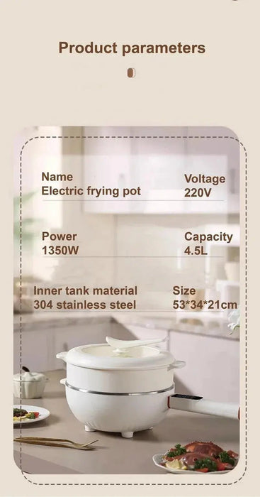 4.5L Smart Electric Wok Multi - function Electric Pot Reservation Steamer Non - stick Fry Pan Large Capacity Electric Hot Pot 220V - Lacatang Shop