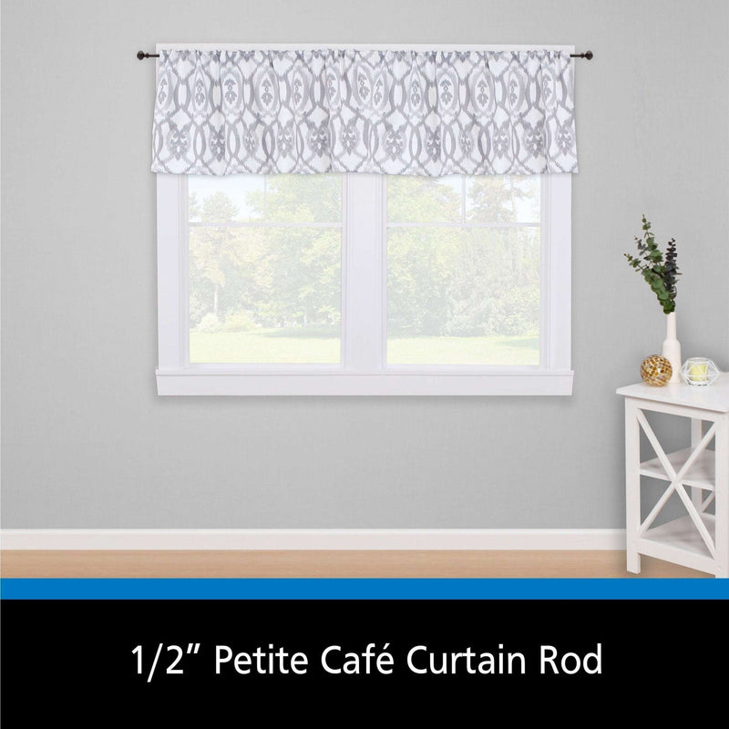 48 - 84 In. Cedric Petite Café Adjustable Curtain Rod, Black - Lacatang Shop
