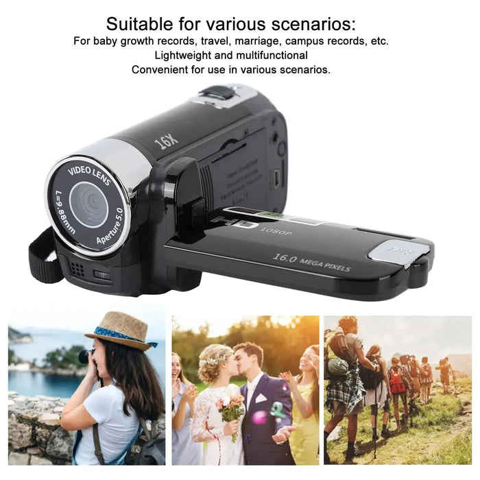 4K 48MP DV Camera 2.7in TFT Rotatable Screen 16x Digital Zoom Video Camera with USB Cable - Lacatang Shop