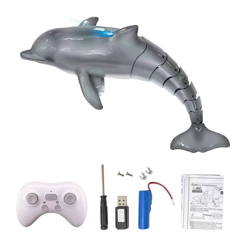 2.4G Remote Control Dolphin Shark Manta Ray Electric Toy Simulation Fish Remote Control Animal Boat Outdoor Water Toy Kid Gift