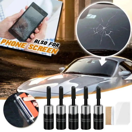 5Pcs Automotive Glass Nano Repair Fluid Kit for Cracked Windshields