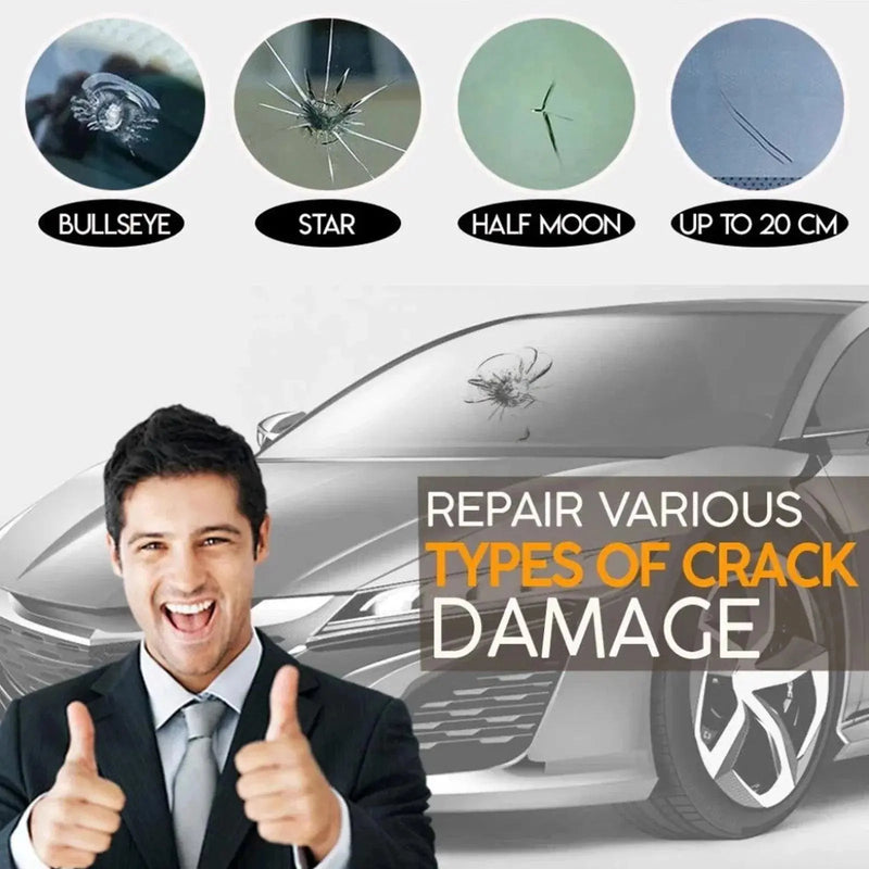 5Pcs Automotive Glass Nano Repair Fluid Kit Cracked Car Windshield Repair Kit Resin Windscreen Tool for Fixing Chips, Cracks, Bulls - Eye and Star - Shaped Crack - Lacatang Shop