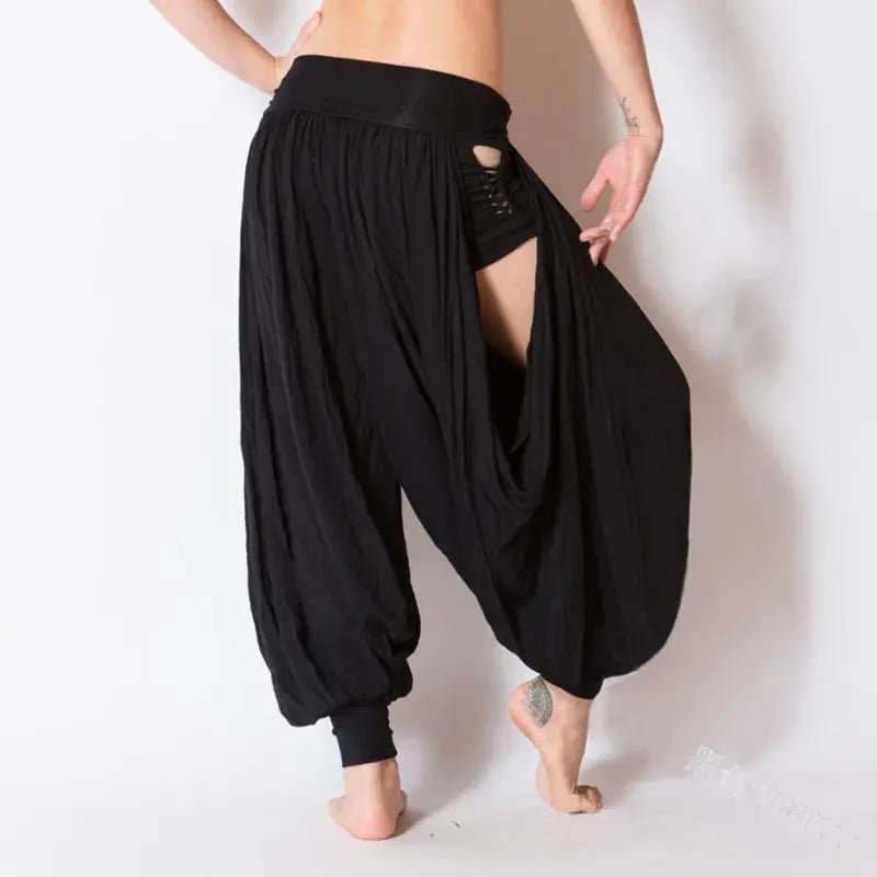 5XL Casual Women Bottoms Harem Pants Sports Baggy Hippie Sexy Hollow Out Streetwear Loose Beach Trousers Ropa Mujer Talla Grande - Lacatang Shop