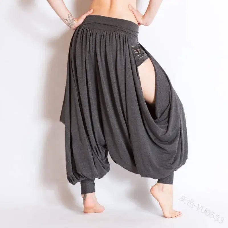 5XL Casual Women Bottoms Harem Pants Sports Baggy Hippie Sexy Hollow Out Streetwear Loose Beach Trousers Ropa Mujer Talla Grande - Lacatang Shop