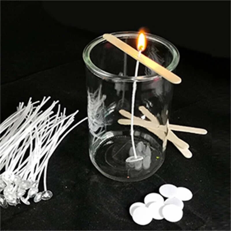6” Cotton Core Candle Wicks - 100 Pre - Tabbed Pack - Lacatang Shop