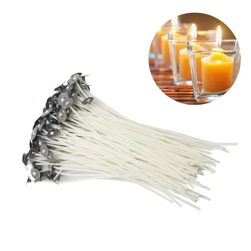 6” Cotton Core Candle Wicks - 100 Pre - Tabbed Pack - Lacatang Shop