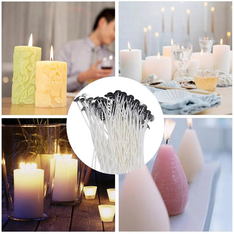 6” Cotton Core Candle Wicks - 100 Pre - Tabbed Pack - Lacatang Shop