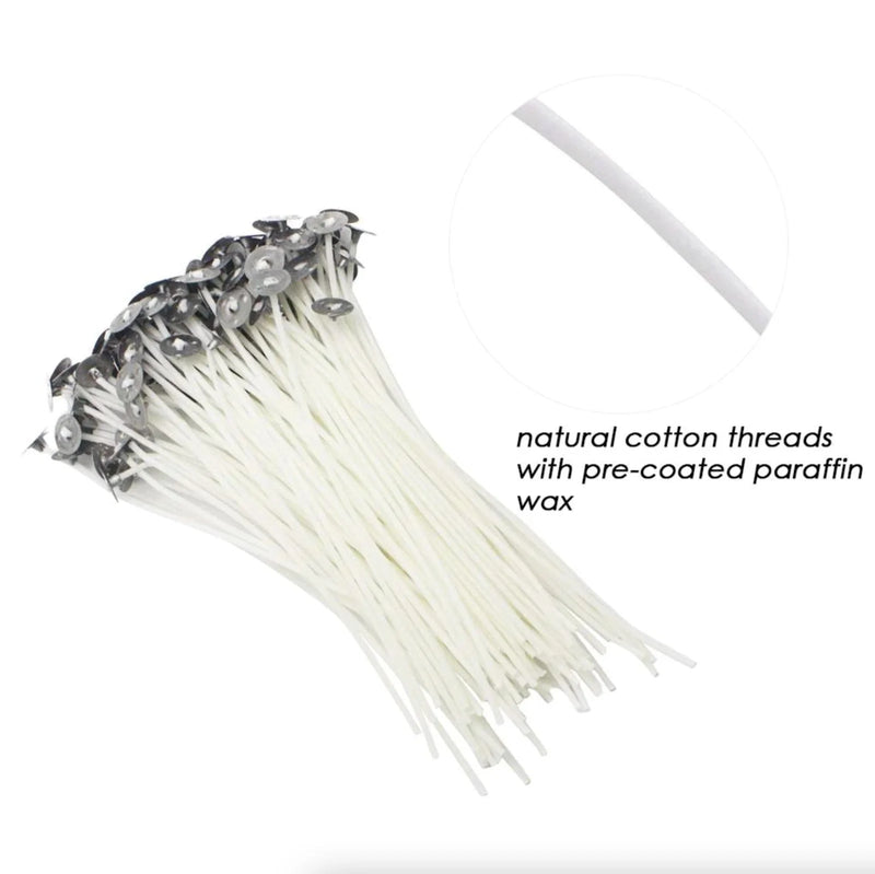 6” Cotton Core Candle Wicks - 100 Pre - Tabbed Pack - Lacatang Shop