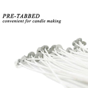 6” Cotton Core Candle Wicks - 100 Pre - Tabbed Pack - Lacatang Shop