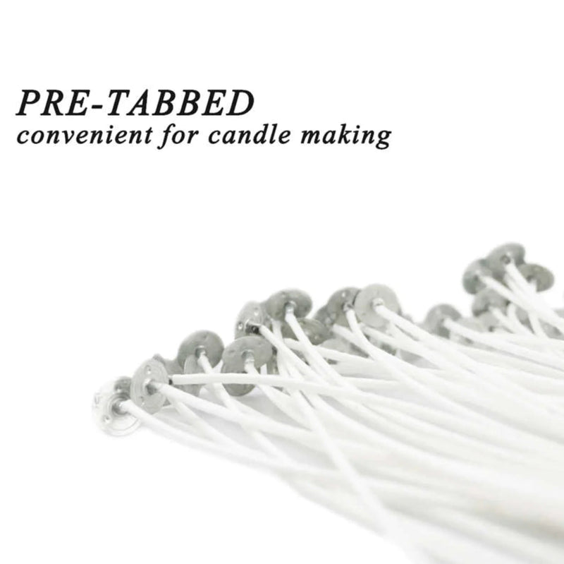 6” Cotton Core Candle Wicks - 100 Pre - Tabbed Pack - Lacatang Shop
